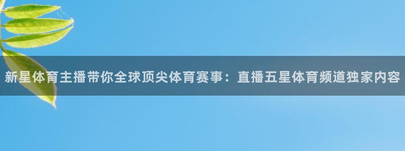 新星体育主播带你全球顶尖体育赛事：直播五星体育频道独家内容